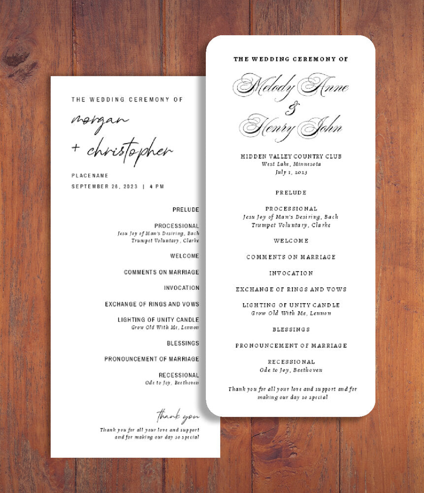 Wedding Programs
